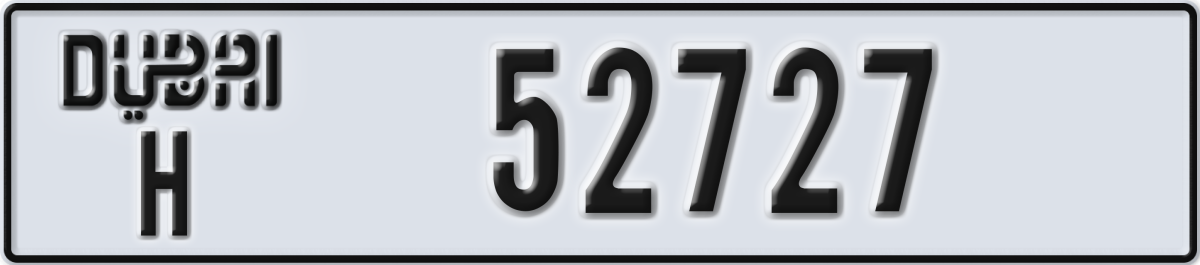 dubai License Plate Number 52727 Code H
