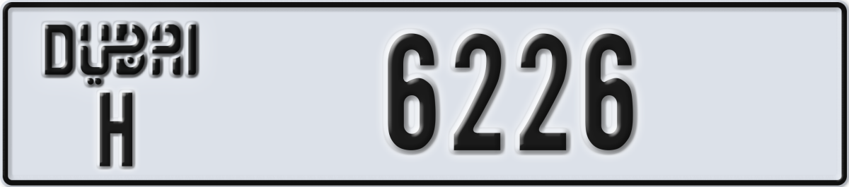 dubai License Plate Number 6226 Code H