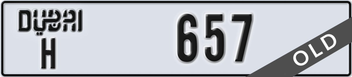 dubai License Plate Number 657 Code H