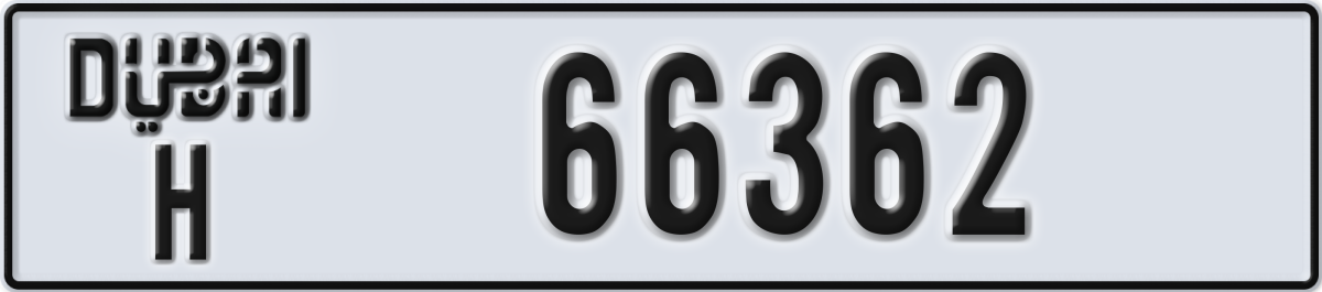 dubai License Plate Number 66362 Code H