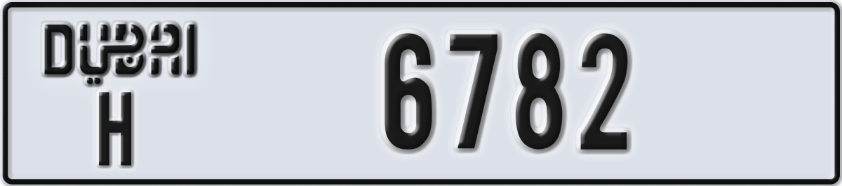 dubai License Plate Number 6782 Code H