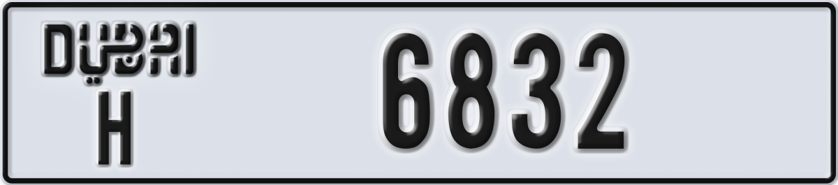 dubai License Plate Number 6832 Code H
