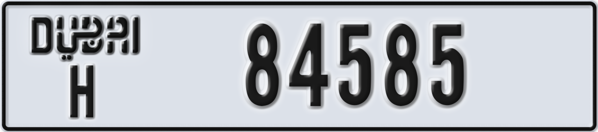 dubai License Plate Number 84585 Code H