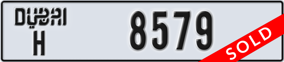 dubai License Plate Number 8579 Code H