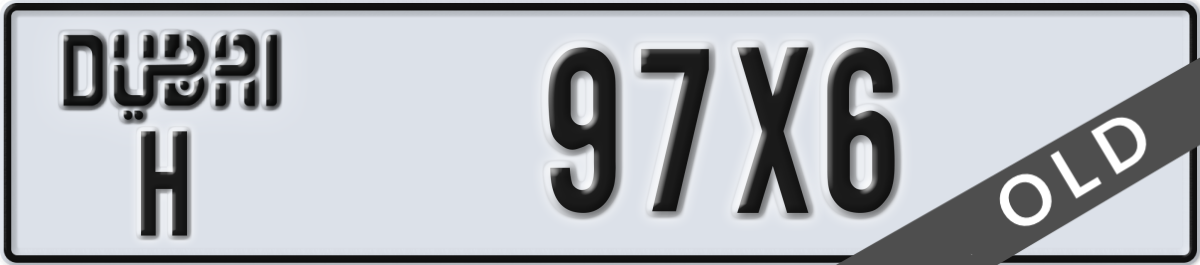 dubai License Plate Number 97X6 Code H