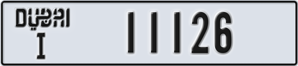 dubai License Plate Number 11126 Code I