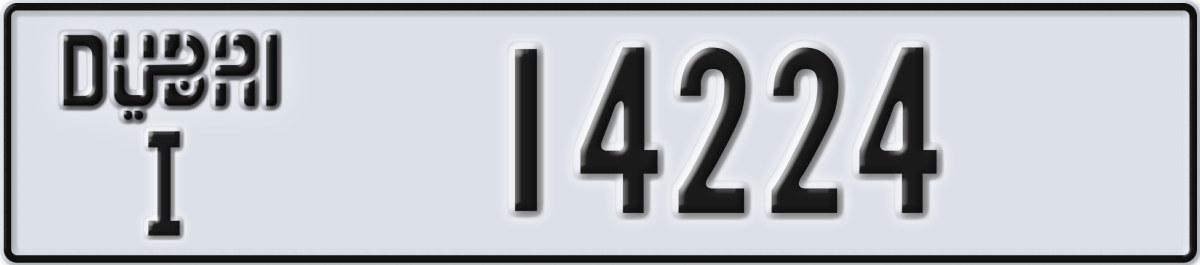 dubai License Plate Number 14224 Code I