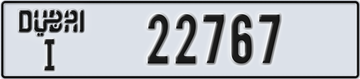 dubai License Plate Number 22767 Code I