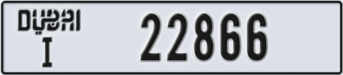 dubai License Plate Number 22866 Code I