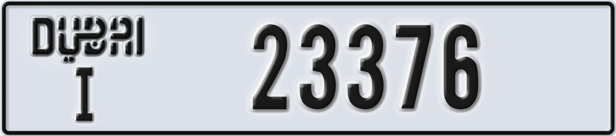 dubai License Plate Number 23376 Code I