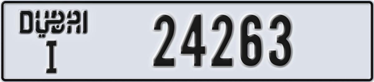 dubai License Plate Number 24263 Code I