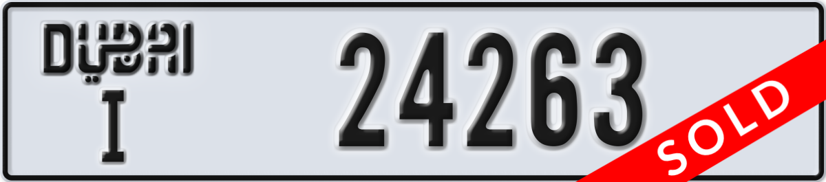 dubai License Plate Number 24263 Code I