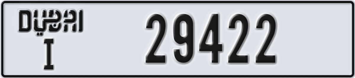 dubai License Plate Number 29422 Code I