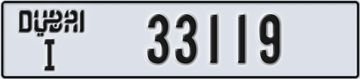 dubai License Plate Number 33119 Code I