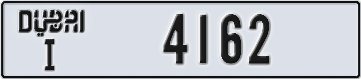 dubai License Plate Number 4162 Code I
