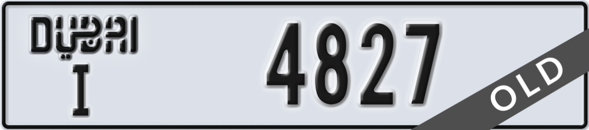 dubai License Plate Number 4827 Code I