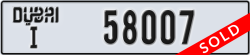 dubai - code - I - number -58007