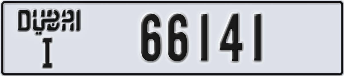 dubai License Plate Number 66141 Code I