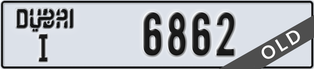 dubai License Plate Number 6862 Code I