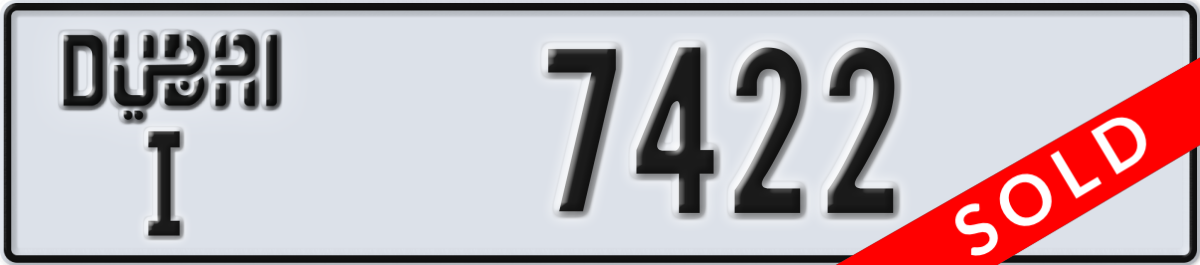 dubai License Plate Number 7422 Code I
