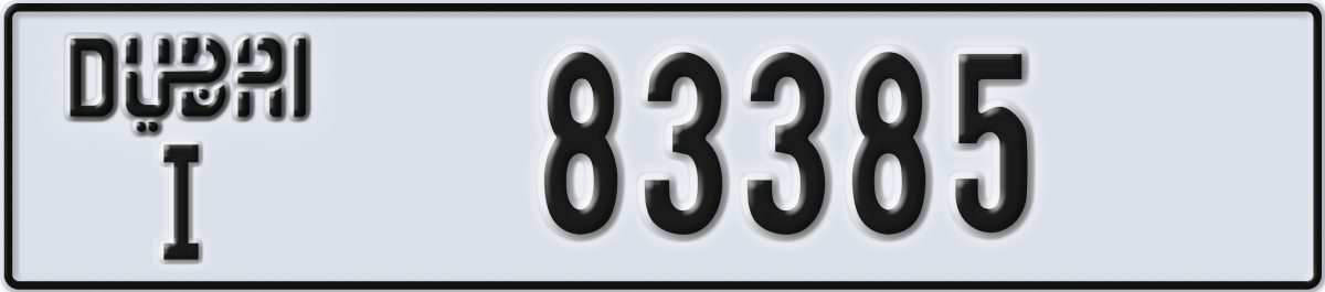 dubai License Plate Number 83385 Code I