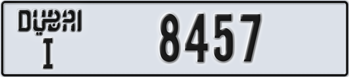 dubai License Plate Number 8457 Code I