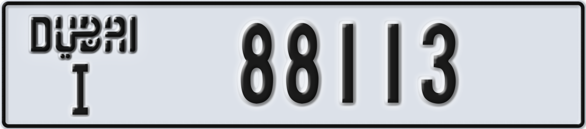 dubai License Plate Number 88113 Code I