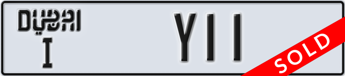 dubai License Plate Number Y11 Code I