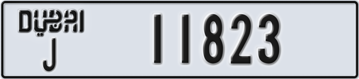 dubai License Plate Number 11823 Code J