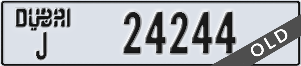 dubai License Plate Number 24244 Code J