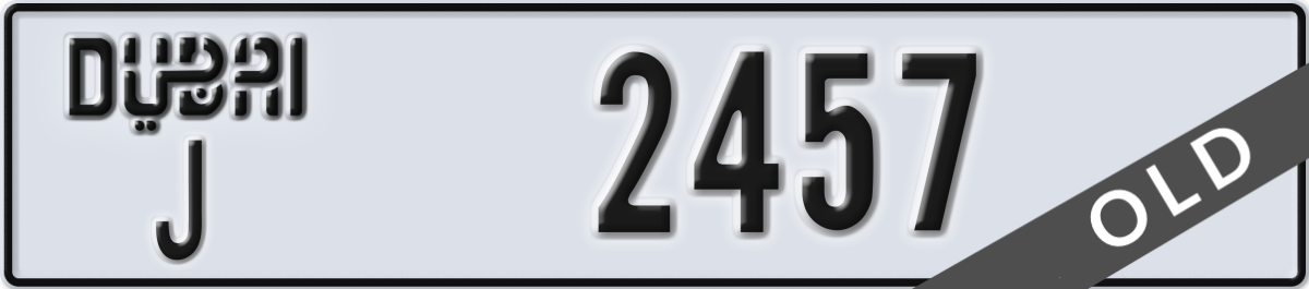 dubai License Plate Number 2457 Code J