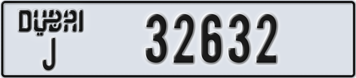 dubai License Plate Number 32632 Code J