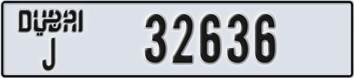 dubai License Plate Number 32636 Code J