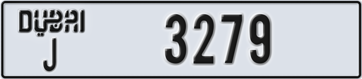 dubai License Plate Number 3279 Code J