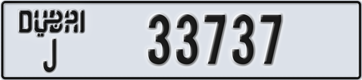 dubai License Plate Number 33737 Code J