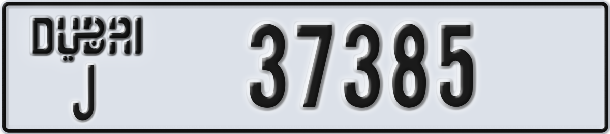 dubai License Plate Number 37385 Code J