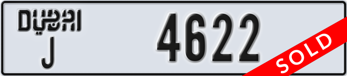 dubai License Plate Number 4622 Code J