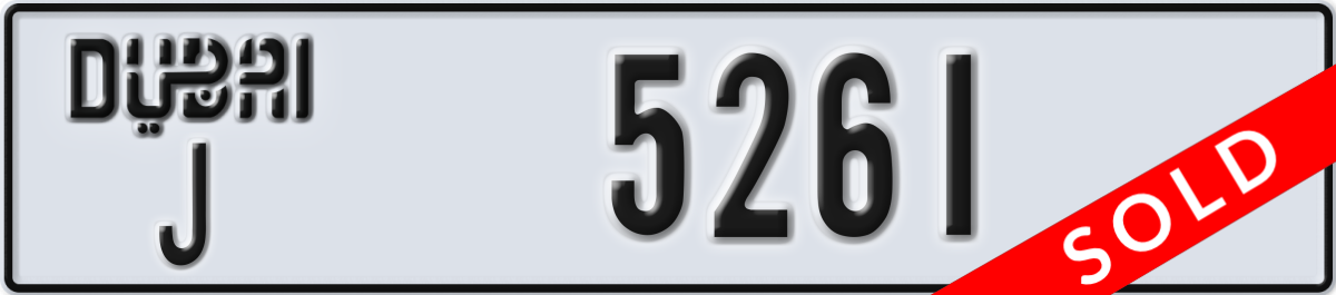 dubai License Plate Number 5261 Code J