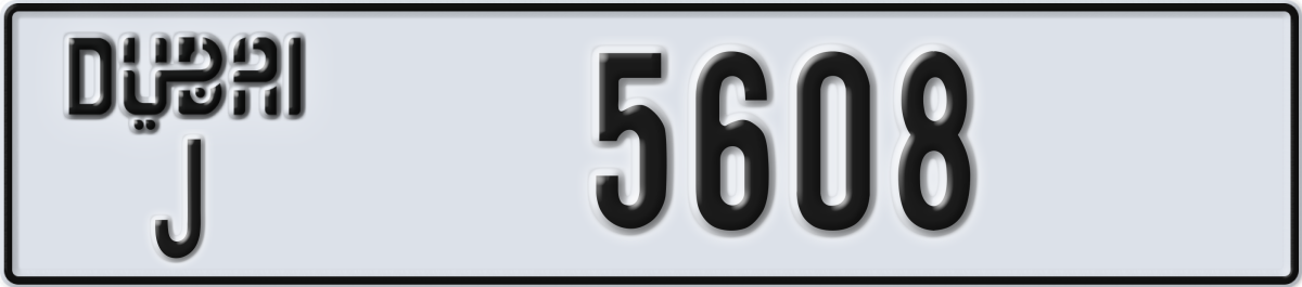 dubai License Plate Number 5608 Code J