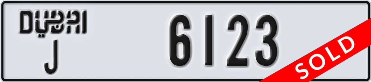 dubai License Plate Number 6123 Code J