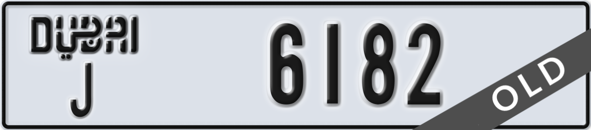 dubai License Plate Number 6182 Code J