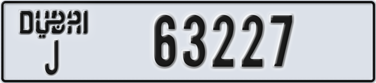 dubai License Plate Number 63227 Code J