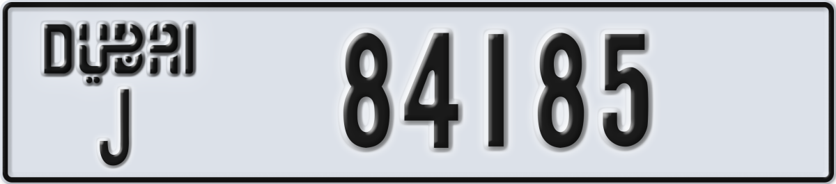 dubai License Plate Number 84185 Code J