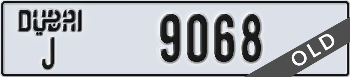 dubai License Plate Number 9068 Code J