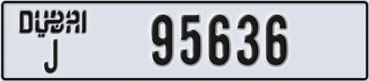 dubai License Plate Number 95636 Code J