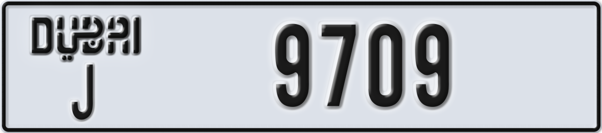 dubai License Plate Number 9709 Code J