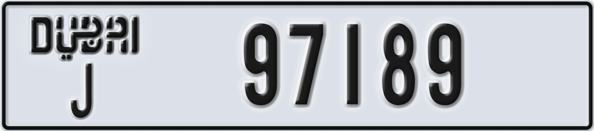 dubai License Plate Number 97189 Code J