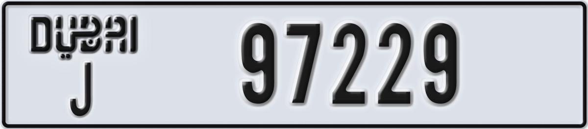dubai License Plate Number 97229 Code J