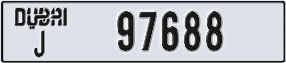 dubai License Plate Number 97688 Code J