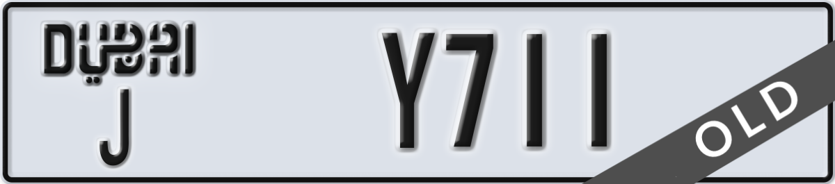 dubai License Plate Number Y711 Code J